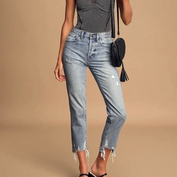 PISTOLA Charlie High Rise Straight in Blue Skies - Picture 1 of 14